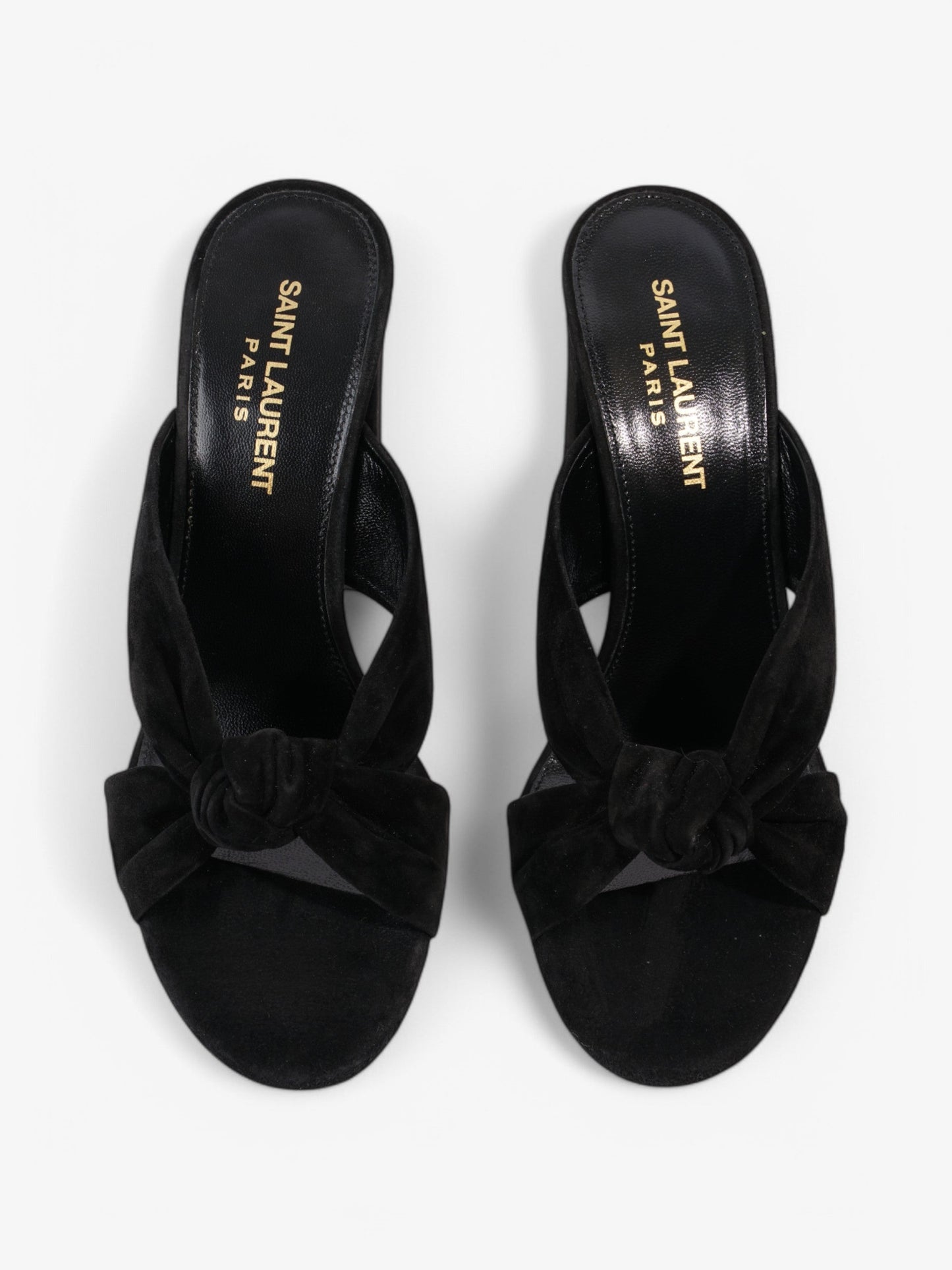 Saint Laurent Loulou Knot Sandals Black Suede EU 37.5 UK 4.5