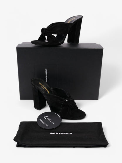 Saint Laurent Loulou Knot Sandals Black Suede EU 37.5 UK 4.5