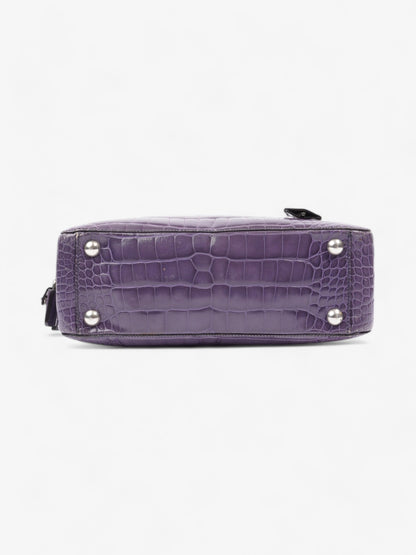 Prada Bauletto Bag Purple Embossed Leather