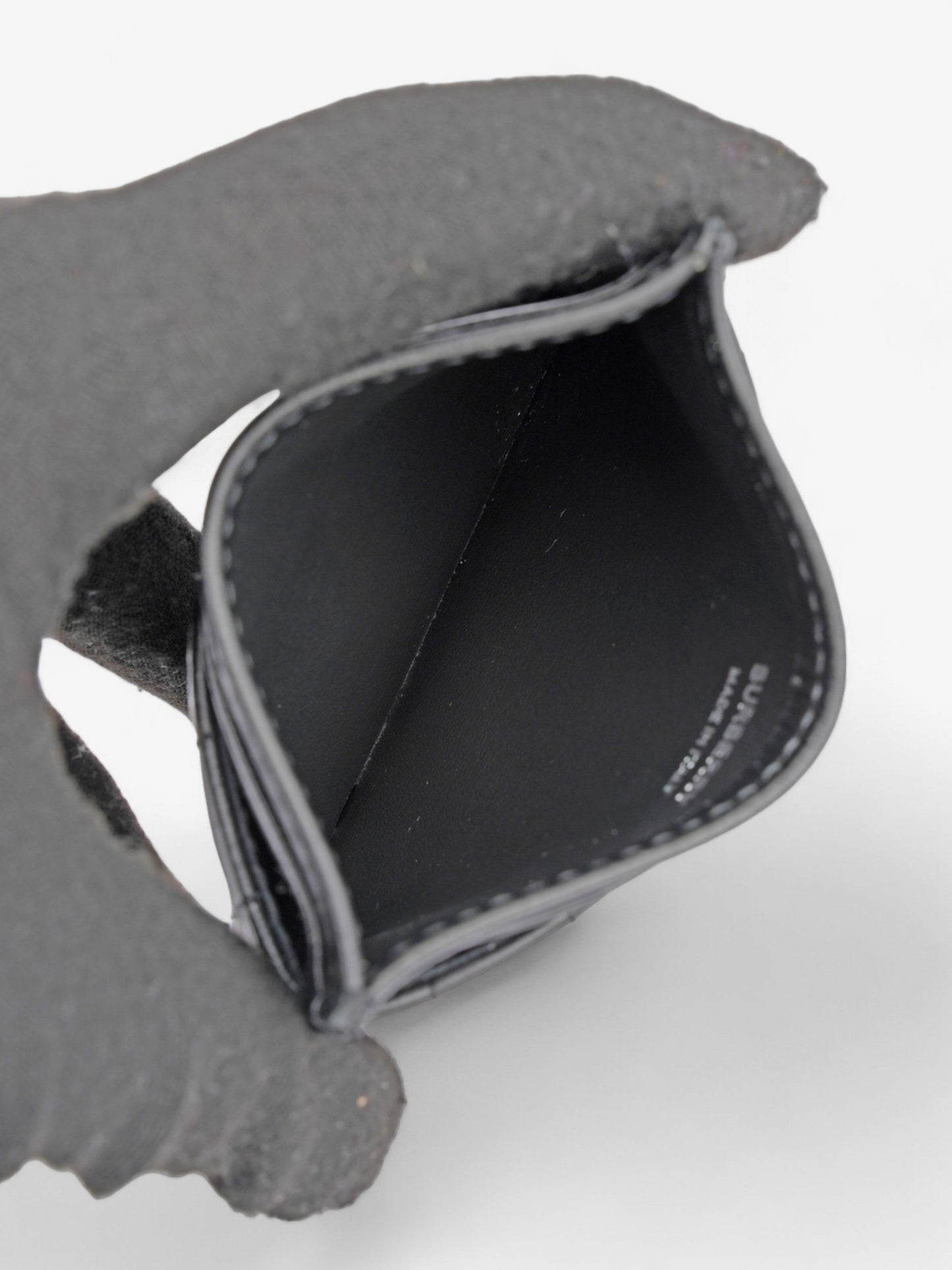 Burberry Lola Card Holder Black / Silver Lambskin Leather