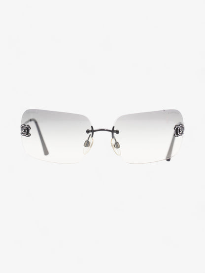 Chanel Rectangle-Frame CC Sunglasses Grey Acetate 120mm