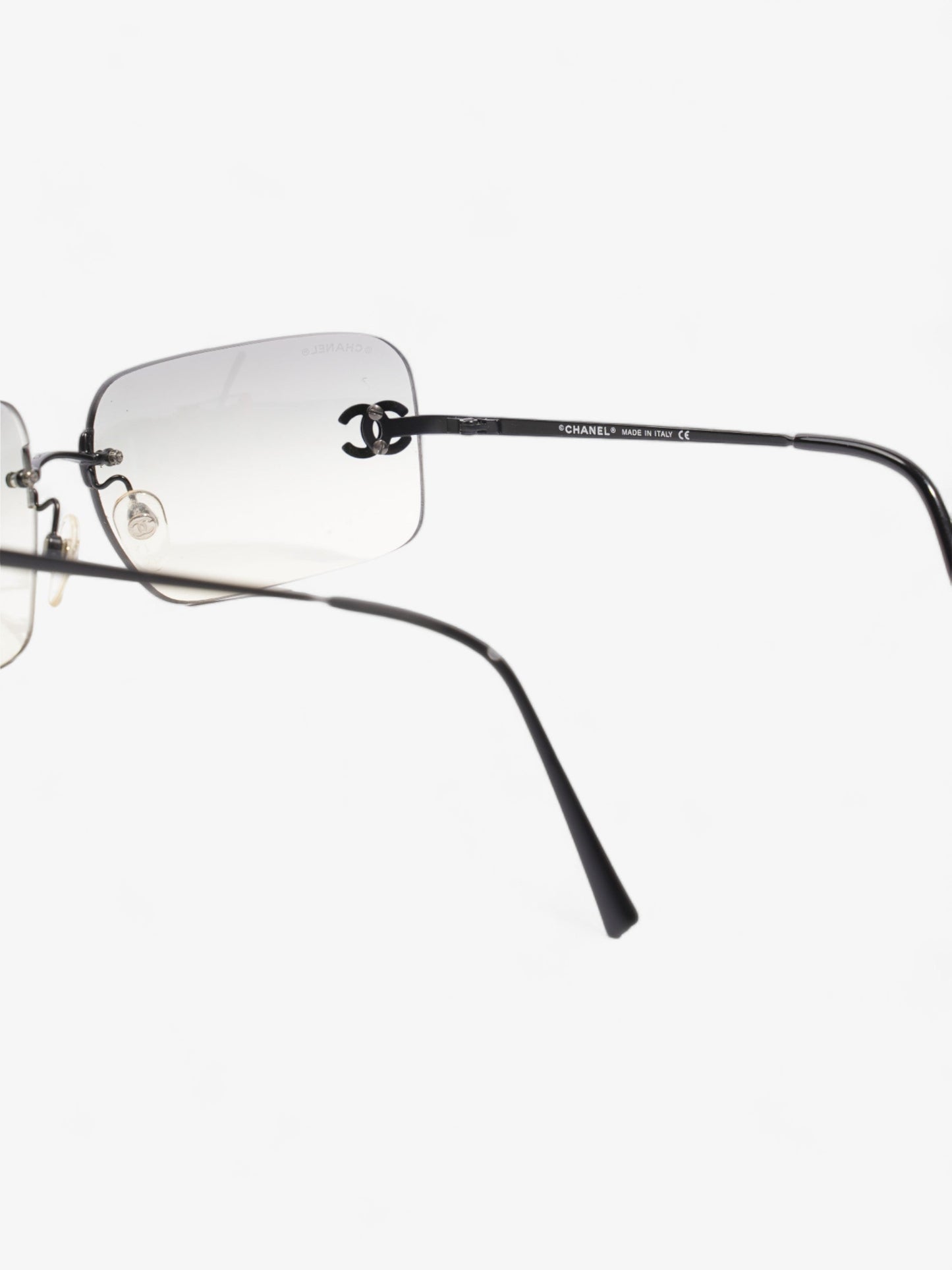 Chanel Rectangle-Frame CC Sunglasses Grey Acetate 120mm