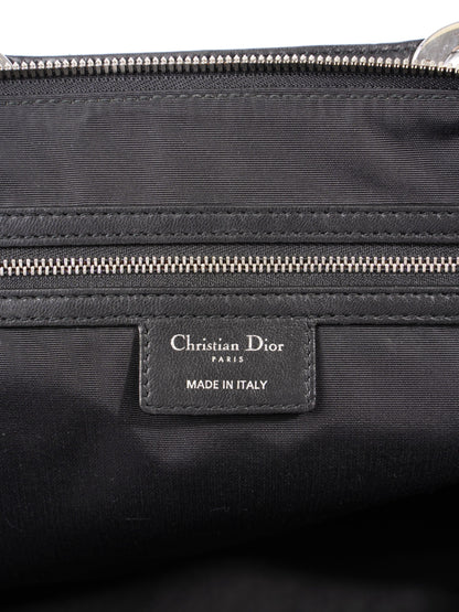 Christian Dior Quilted Tote Black Lambskin Leather Large