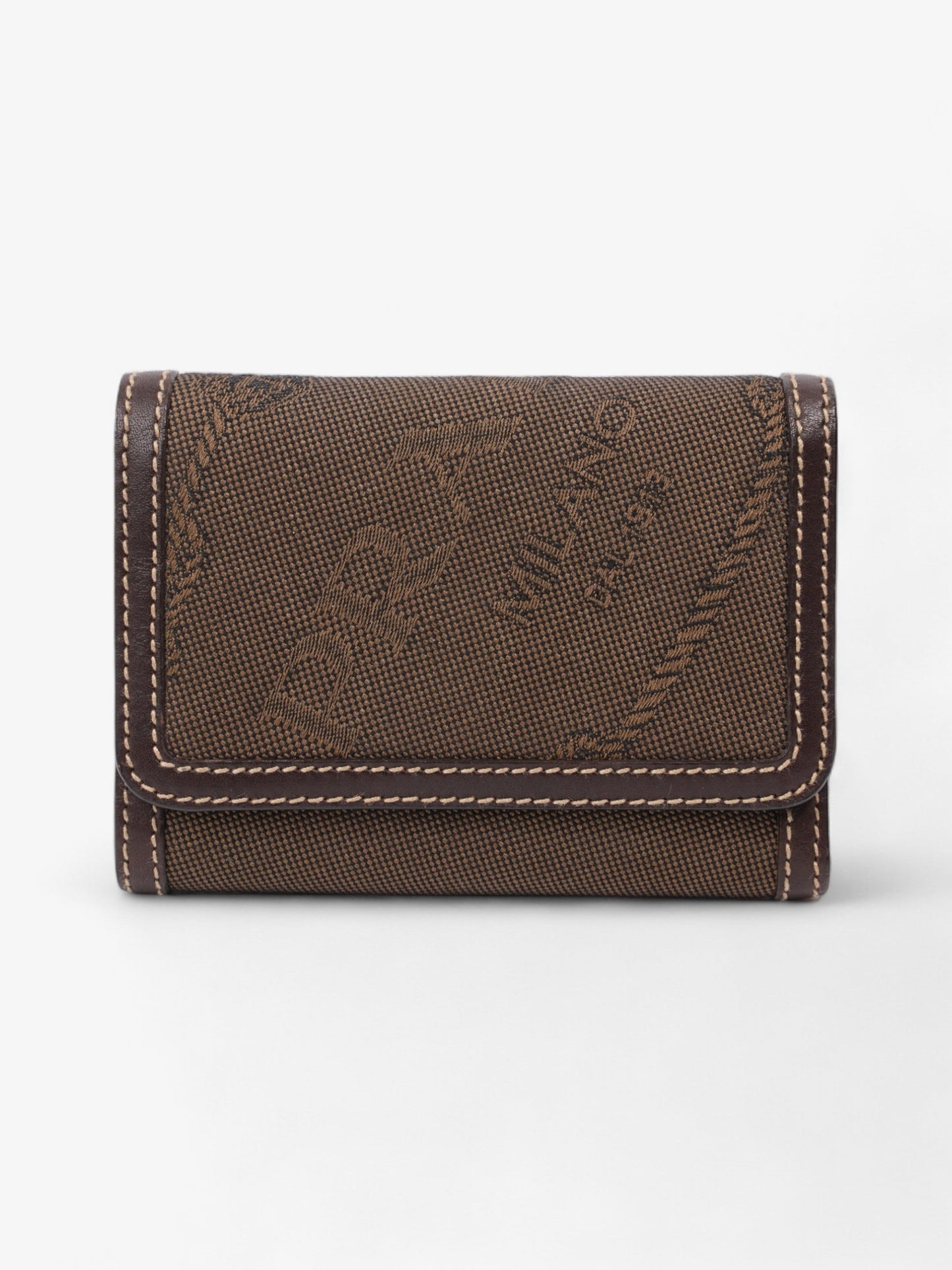Prada Logo Wallet Beige / Brown Canvas