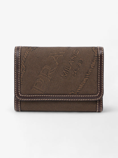 Prada Logo Wallet Beige / Brown Canvas
