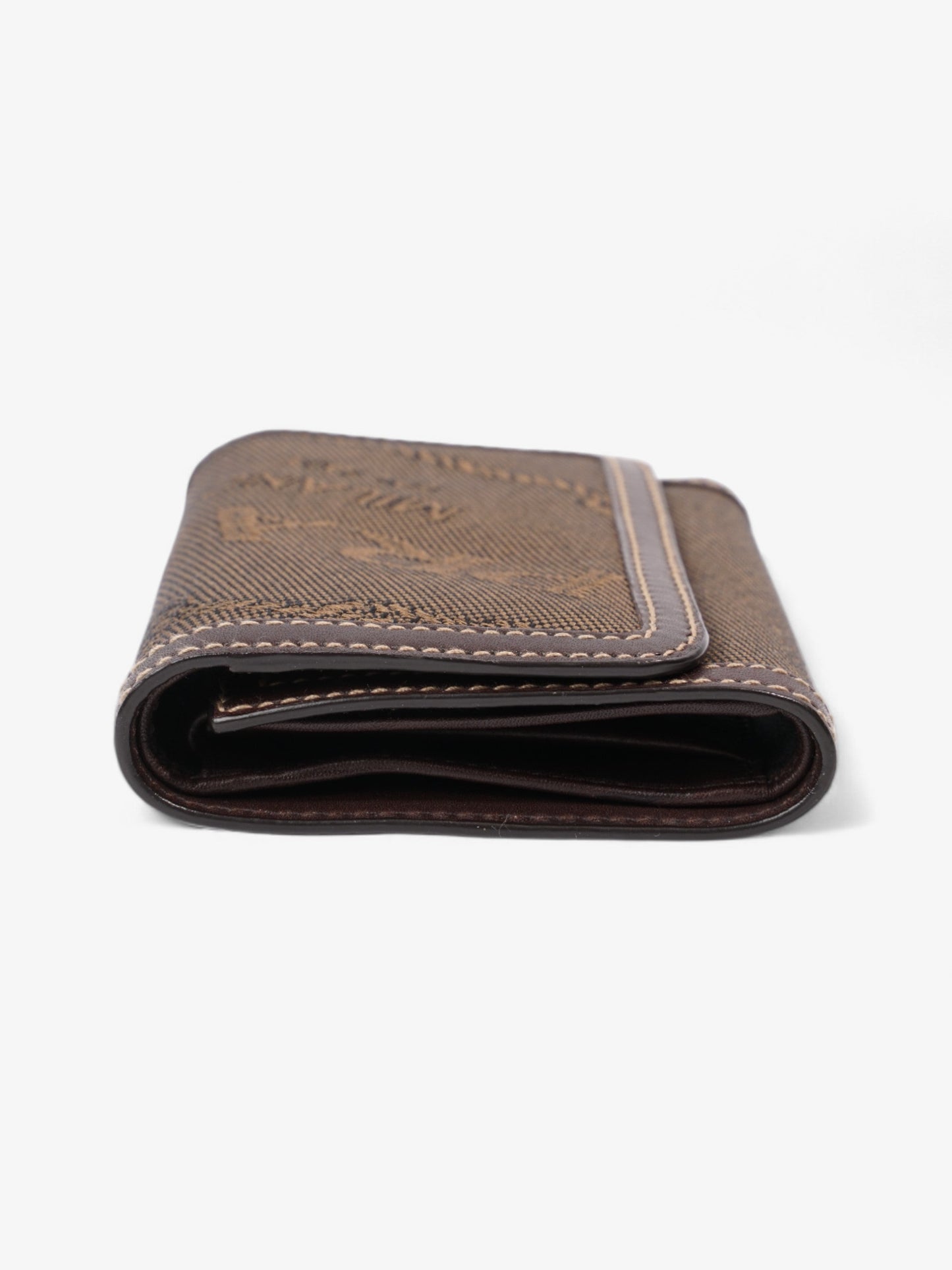 Prada Logo Wallet Beige / Brown Canvas