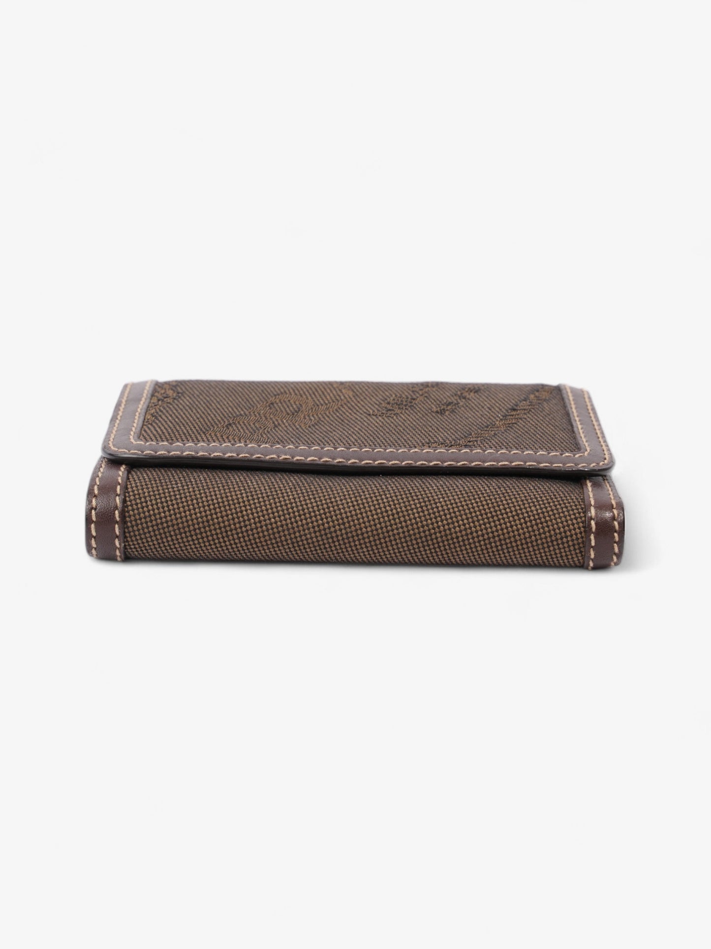 Prada Logo Wallet Beige / Brown Canvas