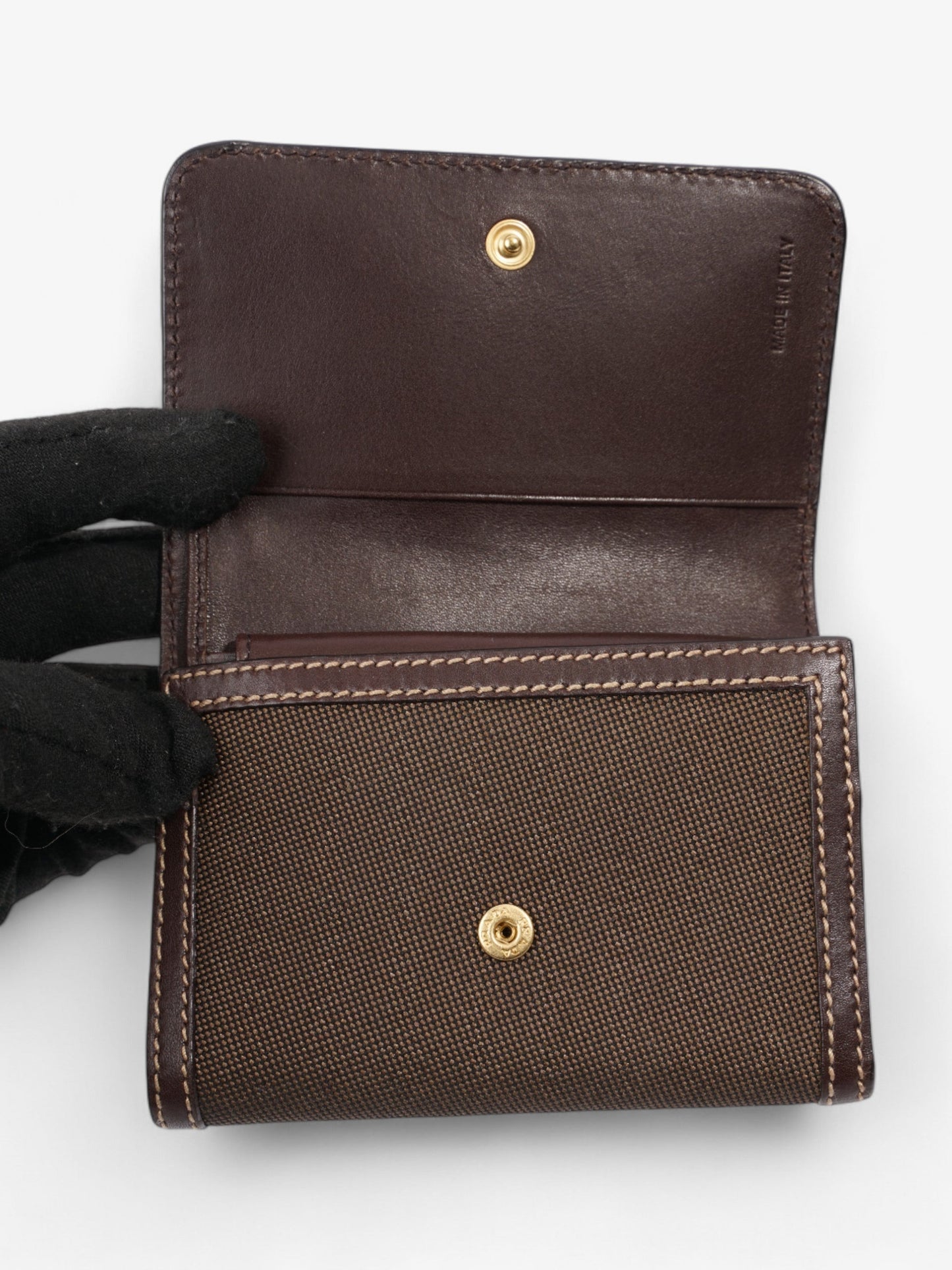 Prada Logo Wallet Beige / Brown Canvas