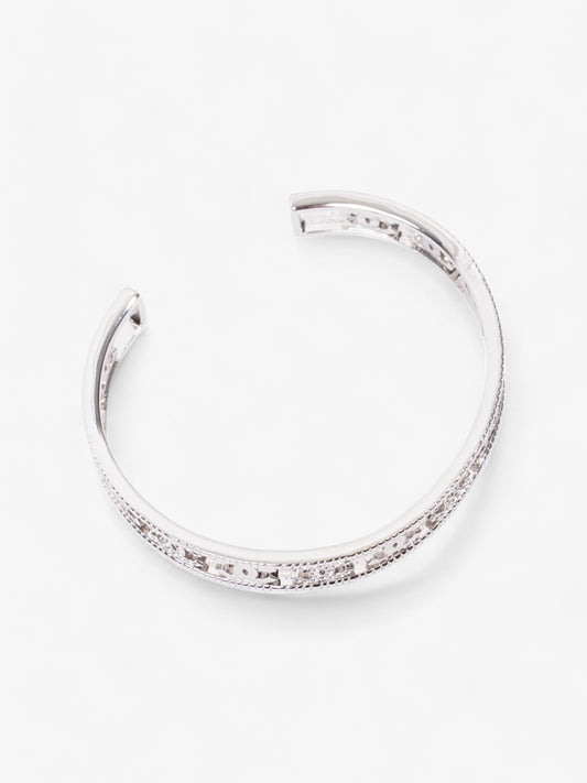 Chanel Iconic CC Crystal Bangle Silver / White Base Metal Medium