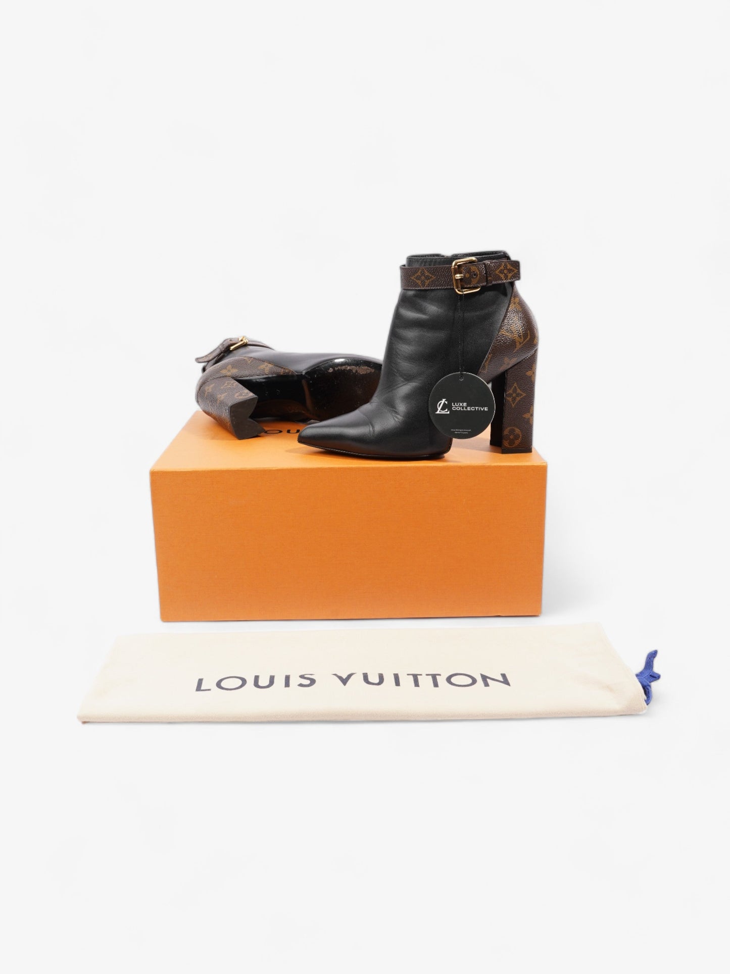Louis Vuitton Matchmake Low Boots 80mm Black / Monogram Calfskin Leather EU 37 UK 4