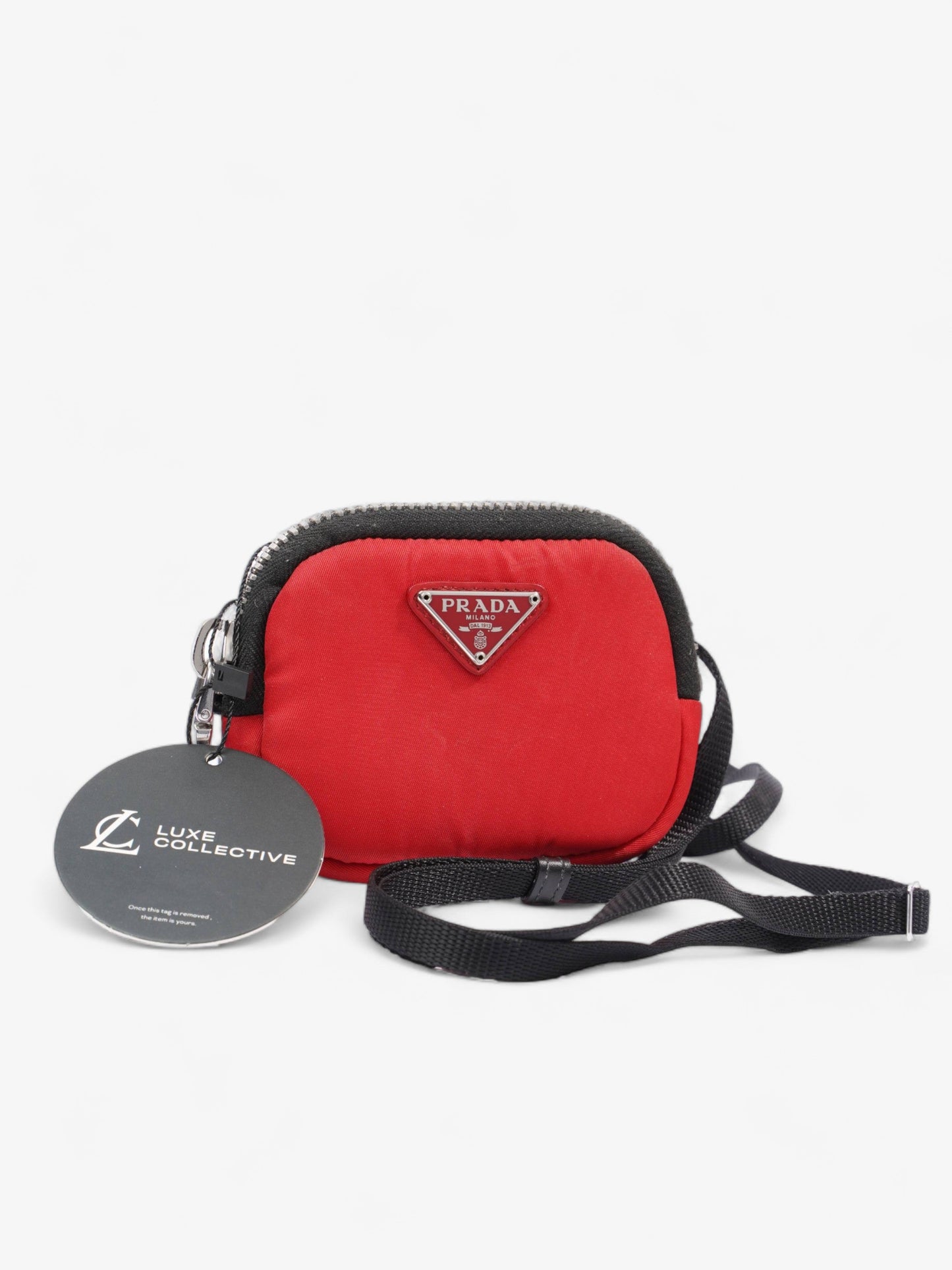 Prada Pouch With Strap Red Nylon