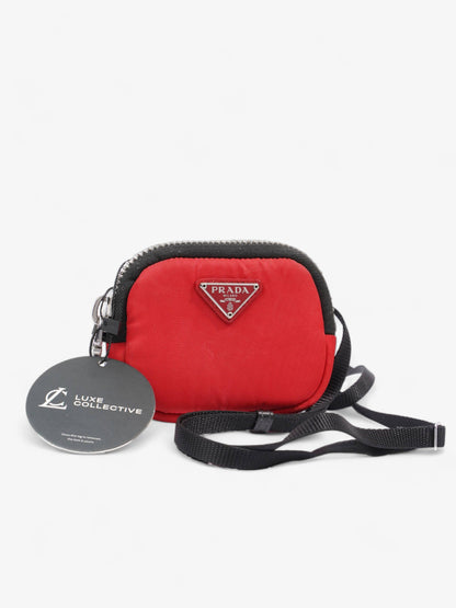 Prada Pouch With Strap Red Nylon