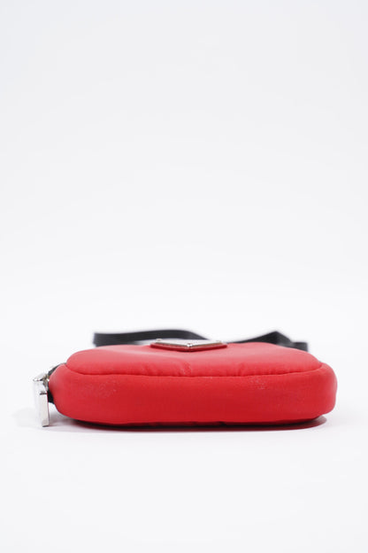 Prada Pouch With Strap Red Nylon