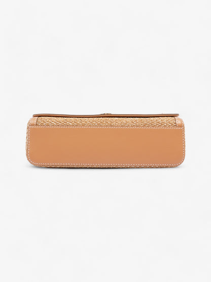 Burberry Top Handle Note Bag Natural Polyester Small