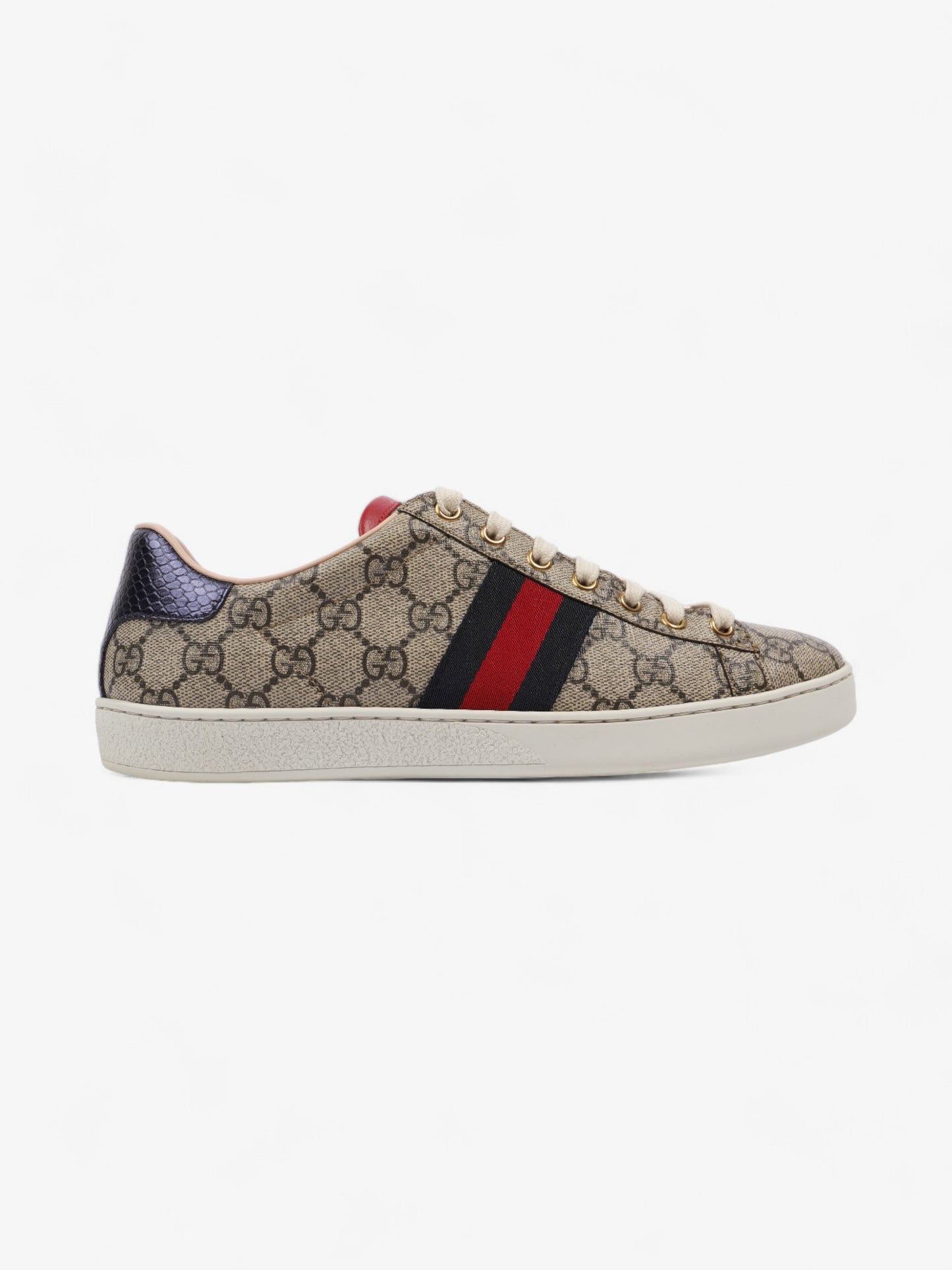 Gucci Ace Supreme GG Sneakers Beige Monogram / Red / Navy Canvas EU 39.5 UK 6.5