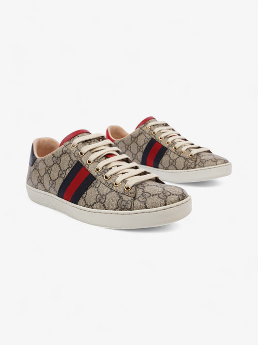 Gucci Ace Supreme GG Sneakers Beige Monogram / Red / Navy Canvas EU 39.5 UK 6.5