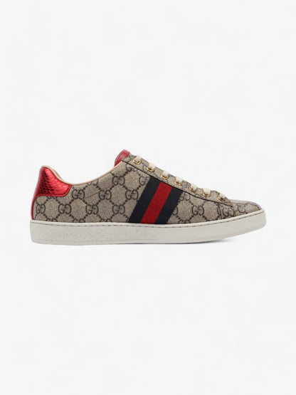 Gucci Ace Supreme GG Sneakers Beige Monogram / Red / Navy Canvas EU 39.5 UK 6.5