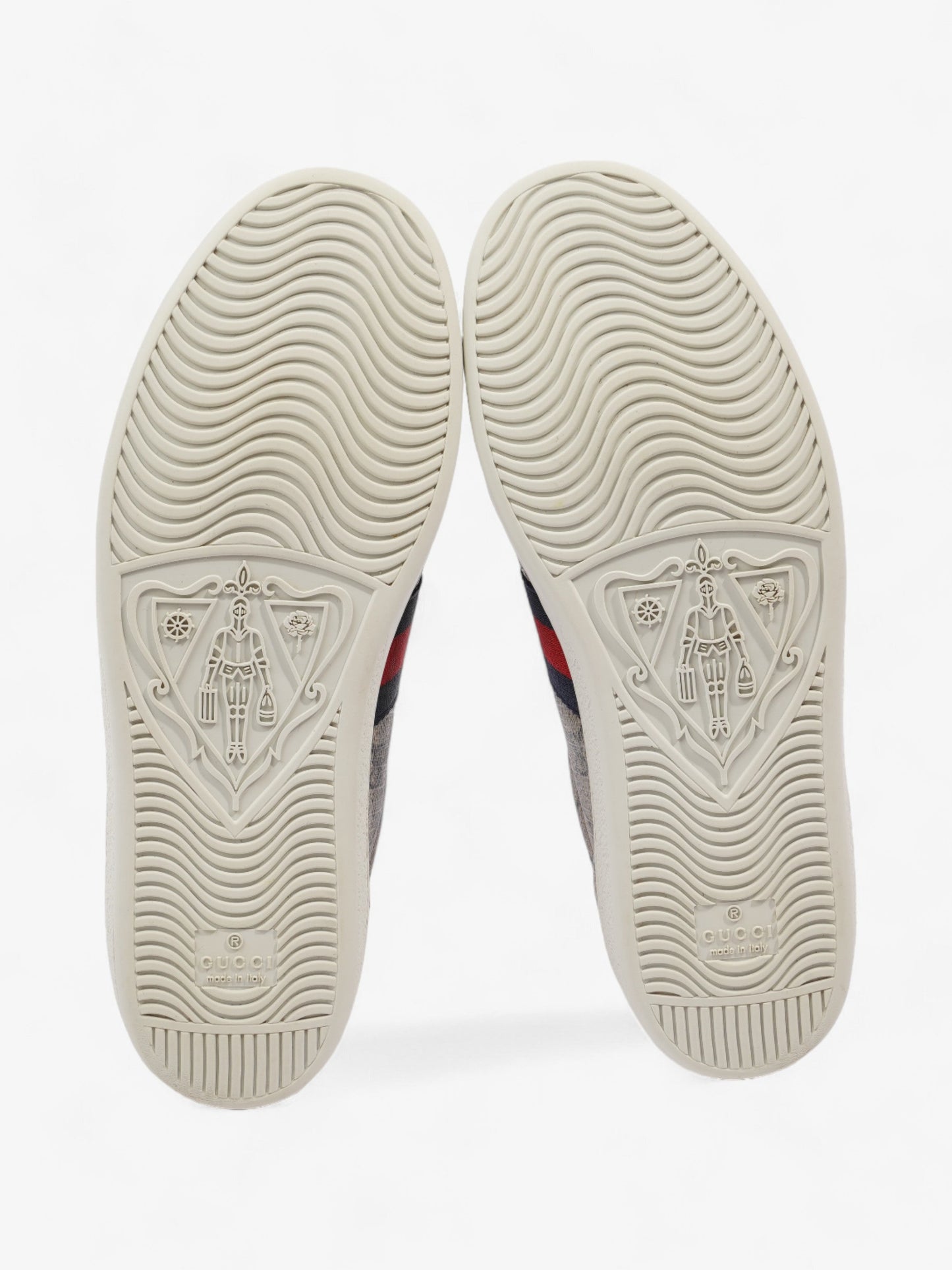 Gucci Ace Supreme GG Sneakers Beige Monogram / Red / Navy Canvas EU 39.5 UK 6.5