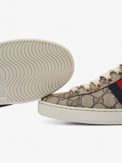 Gucci Ace Supreme GG Sneakers Beige Monogram / Red / Navy Canvas EU 39.5 UK 6.5