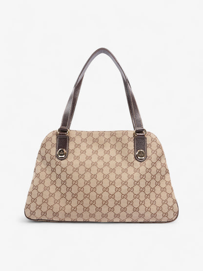 Gucci Charmy Front Pocket Shoulder Bag GG Supreme / Beige / Brown Canvas