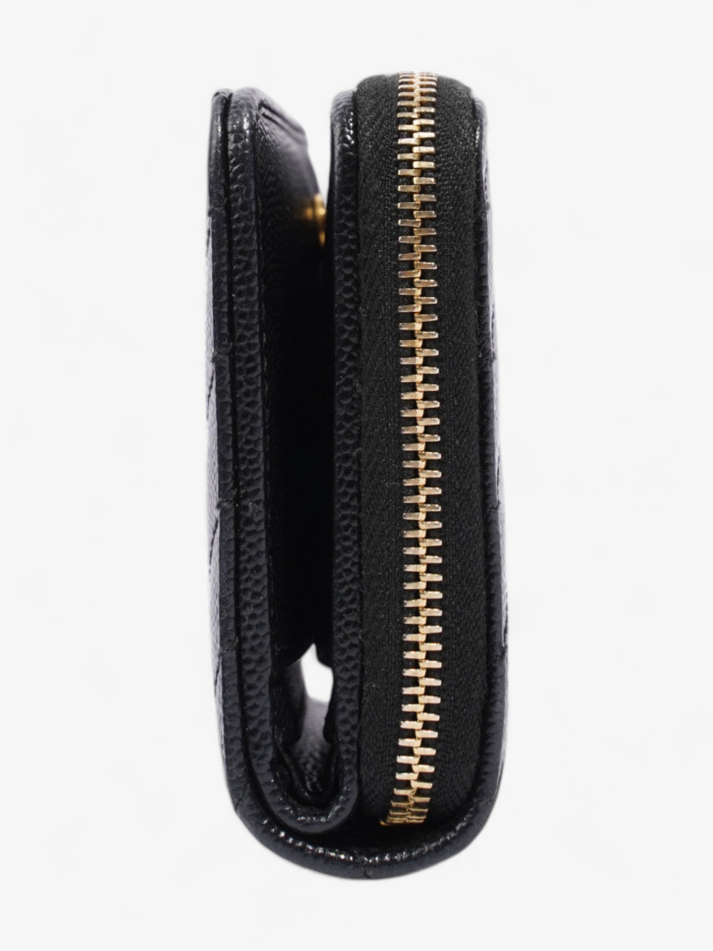 Saint Laurent Zip Around Wallet Black / Gold Calfskin Leather