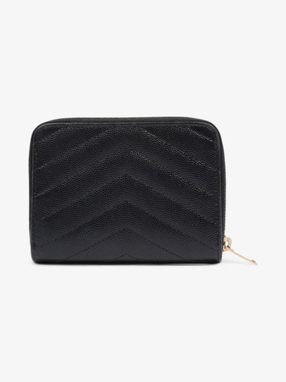 Saint Laurent Zip Around Wallet Black / Gold Calfskin Leather