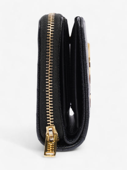 Saint Laurent Zip Around Wallet Black / Gold Calfskin Leather