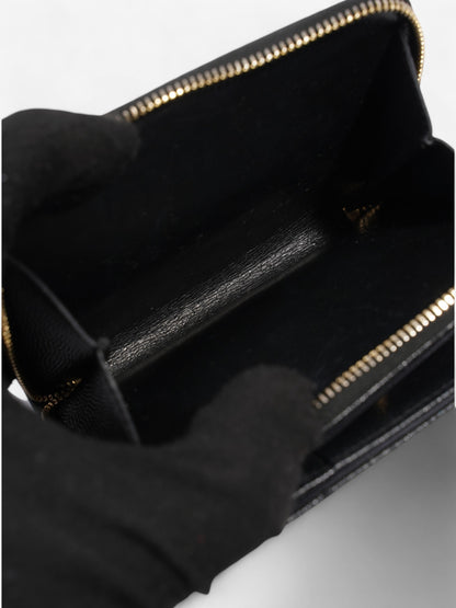 Saint Laurent Zip Around Wallet Black / Gold Calfskin Leather