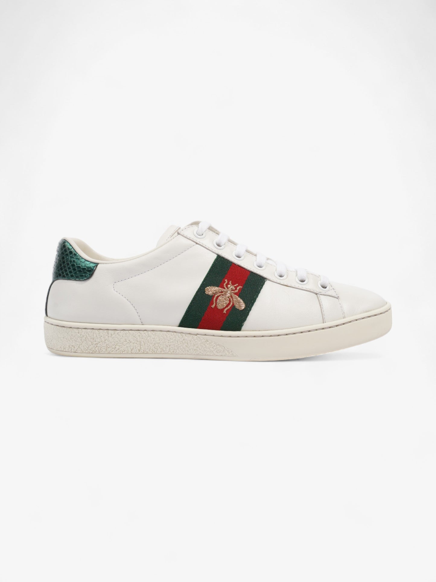 Gucci Ace Embroidered Bee Sneakers White / Green / Red Leather EU 37 UK 4