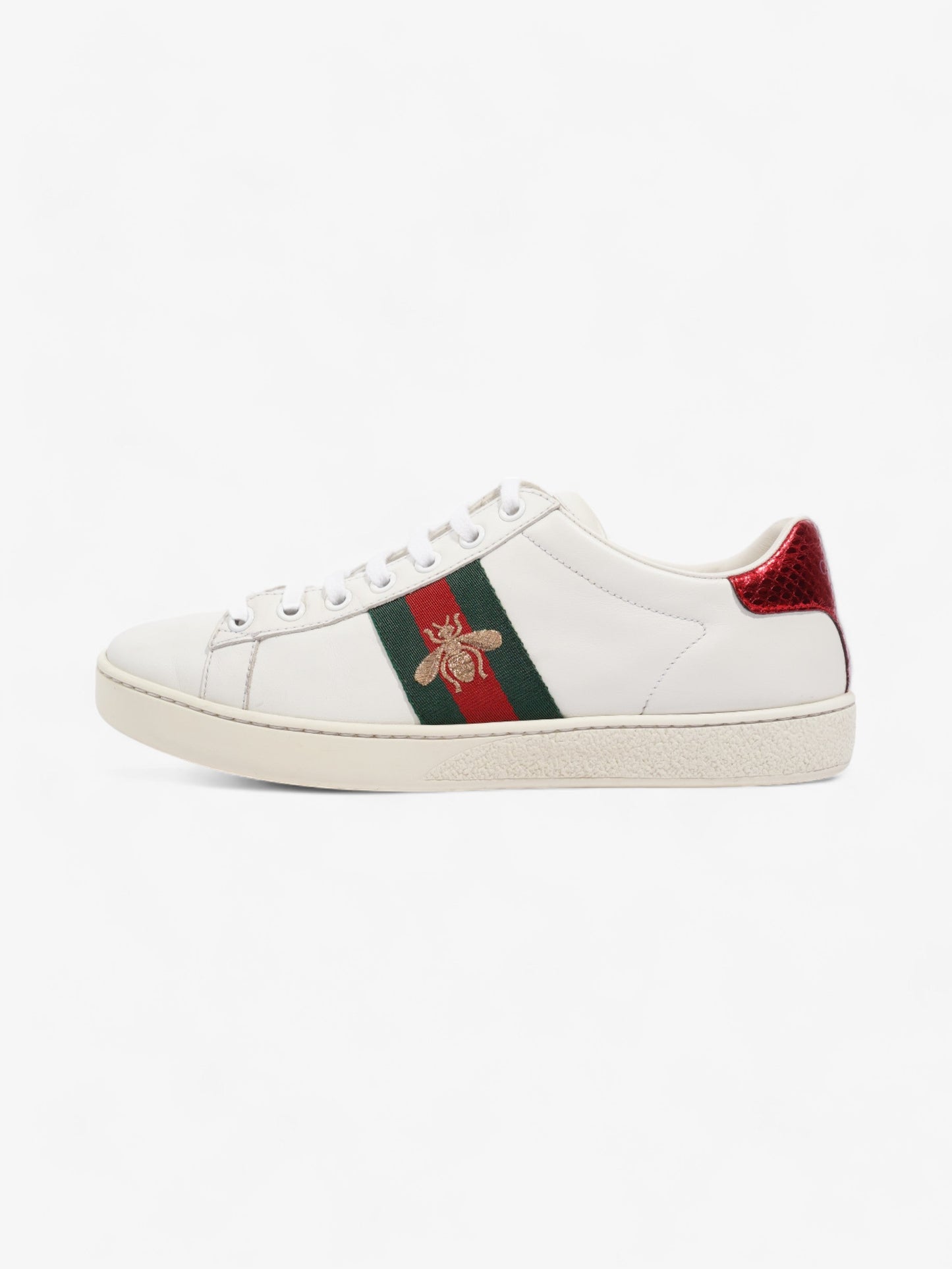 Gucci Ace Embroidered Bee Sneakers White / Green / Red Leather EU 37 UK 4