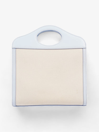 Burberry Pocket Bag Pale Blue / Cream Cotton Mini