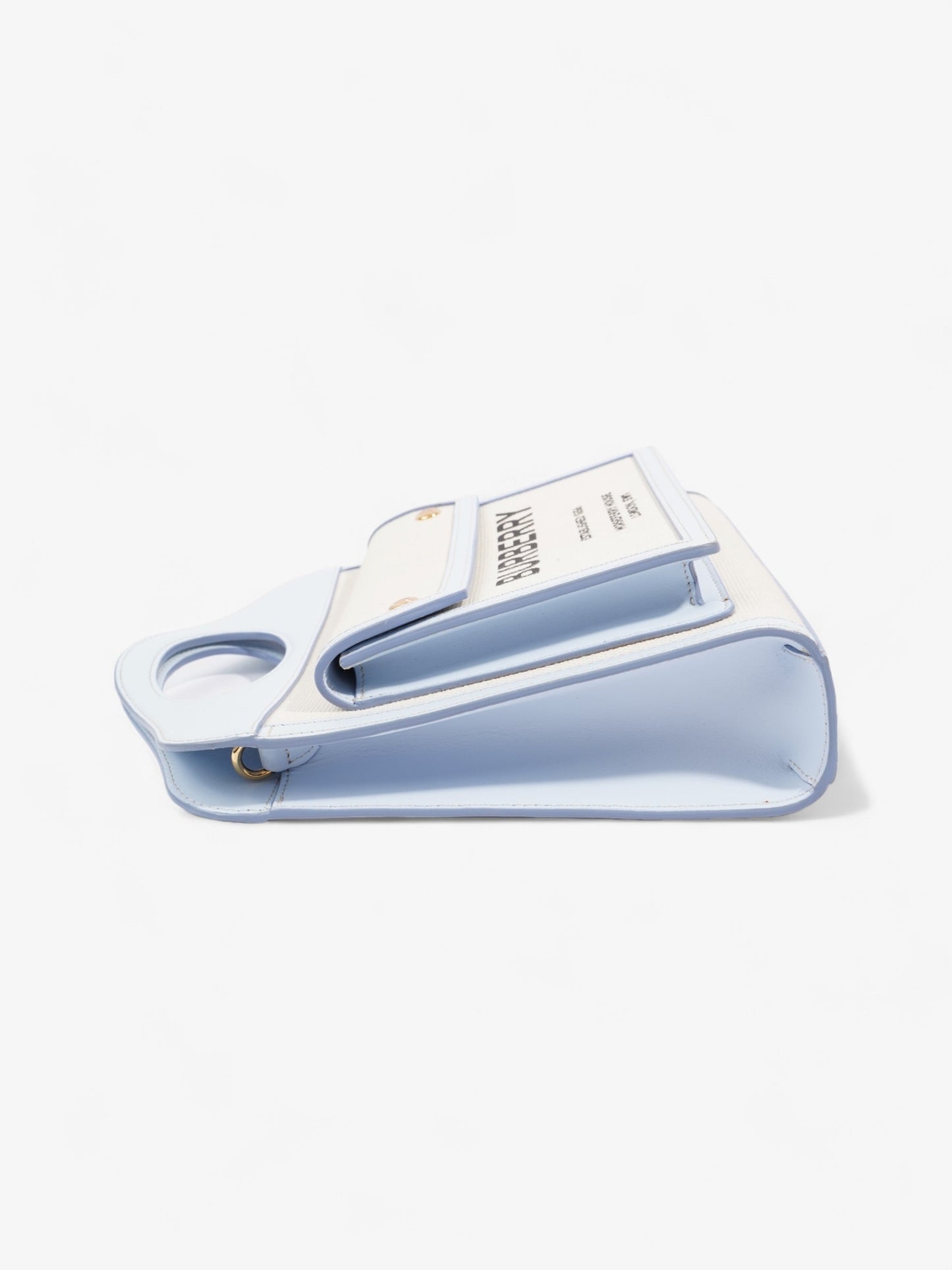 Burberry Pocket Bag Pale Blue / Cream Cotton Mini