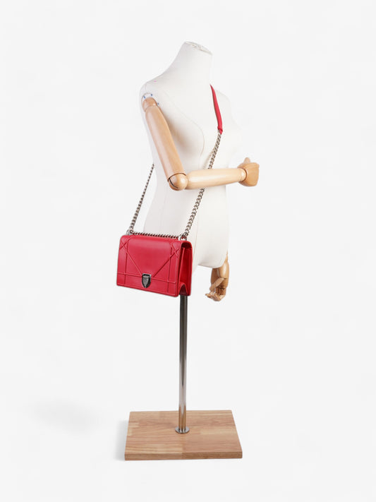 Christian Dior Diorama Red Calfskin Leather Medium