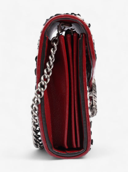 Gucci Dionysus Chain Wallet Black / Red / White Tweed