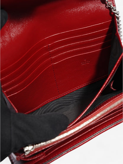 Gucci Dionysus Chain Wallet Black / Red / White Tweed