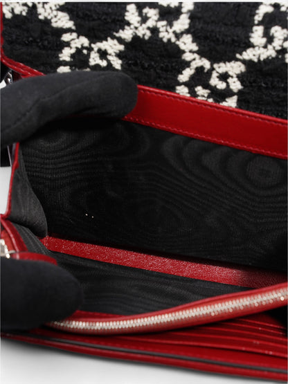 Gucci Dionysus Chain Wallet Black / Red / White Tweed