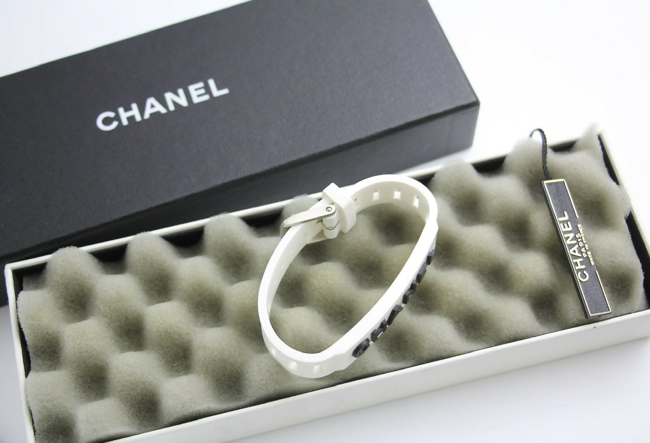 Chanel Vintage 99P Rubber Pink with Peach Wording Bracelet