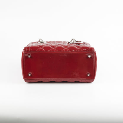 Christian Dior Lady Dior Medium Red Patent
