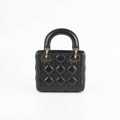 Mini Lady Dior Black Lambskin