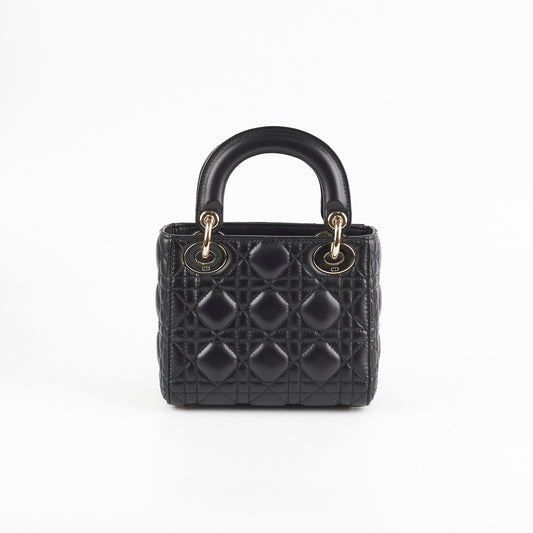 Mini Lady Dior Black Lambskin