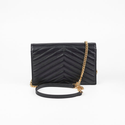 Saint Laurent Cassandre Envelope Wallet On Chain Black WOC