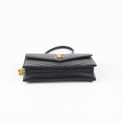 Saint Laurent Cassandre Envelope Wallet On Chain Black WOC