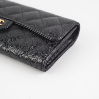 Chanel Long Caviar Black Wallet