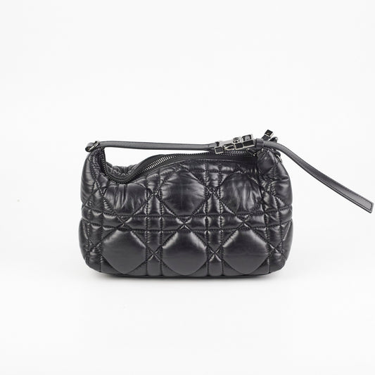 Christian Dior Diortravel Nomad Bag Pouch Calfskin Black