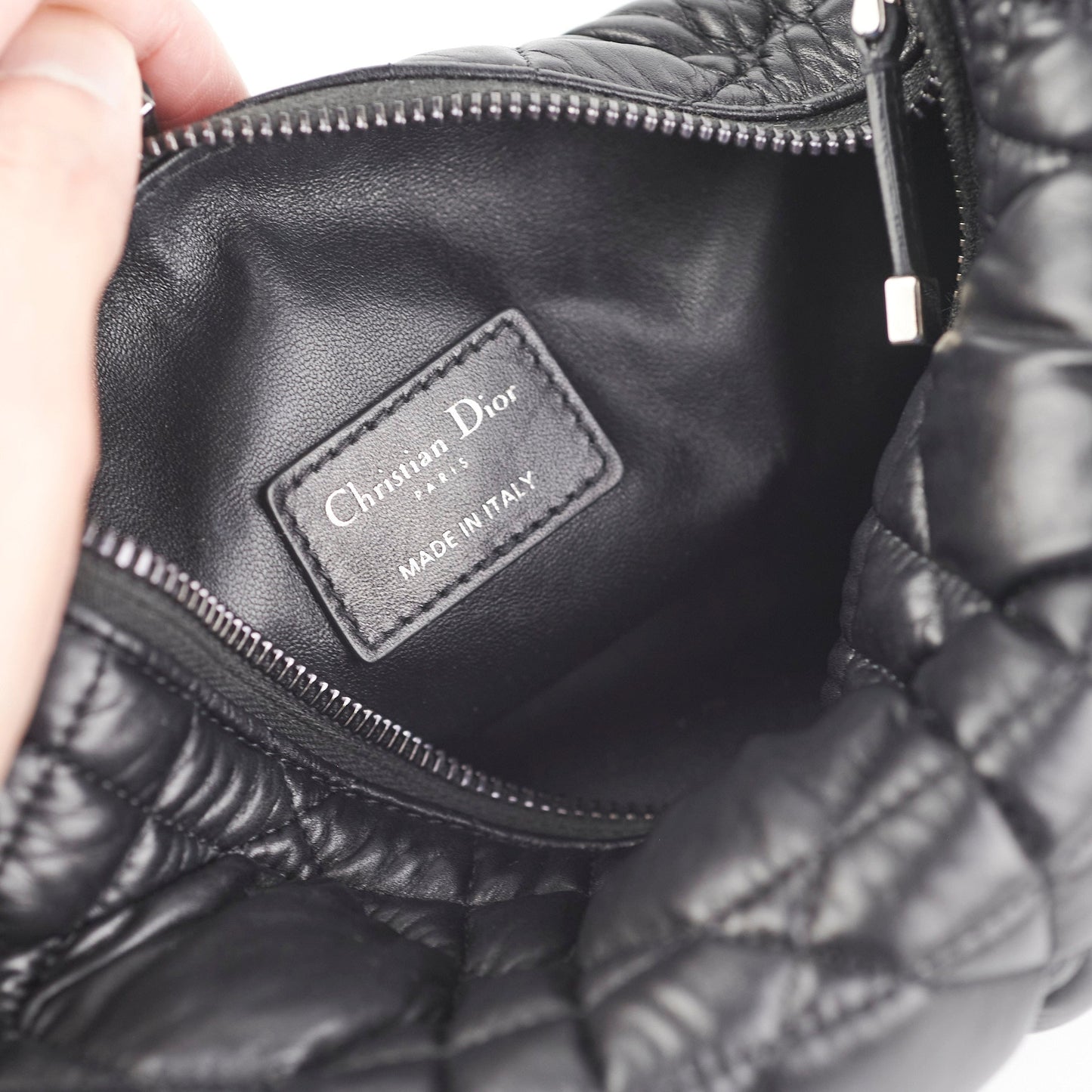 Christian Dior Diortravel Nomad Bag Pouch Calfskin Black