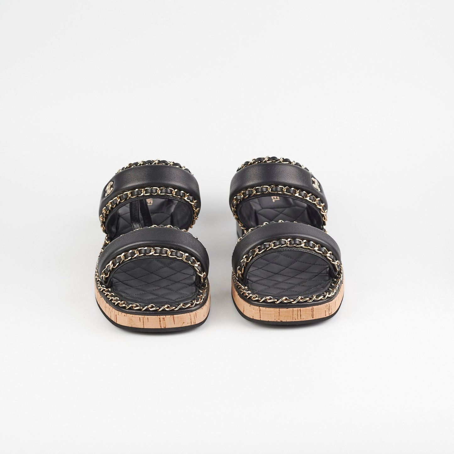 Chanel Black CC Sandals Size 41