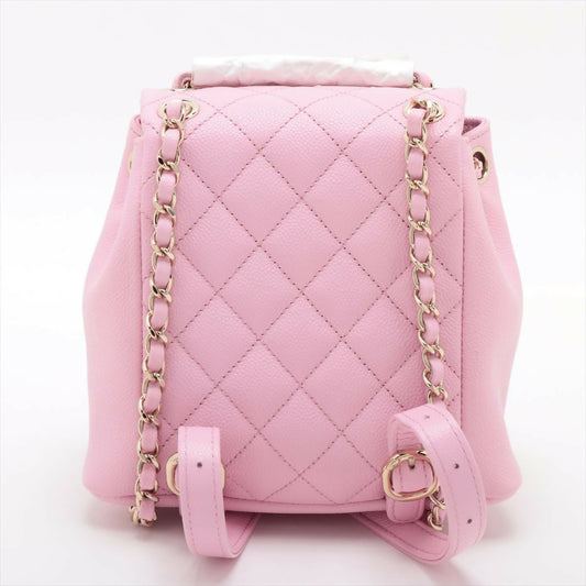 Chanel Pink Caviar Quilted Small Duma Pockets Drawstring Backpack