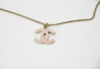 Chanel B11C Enamel Light Pink CC Adjustable Buckle Long Necklace