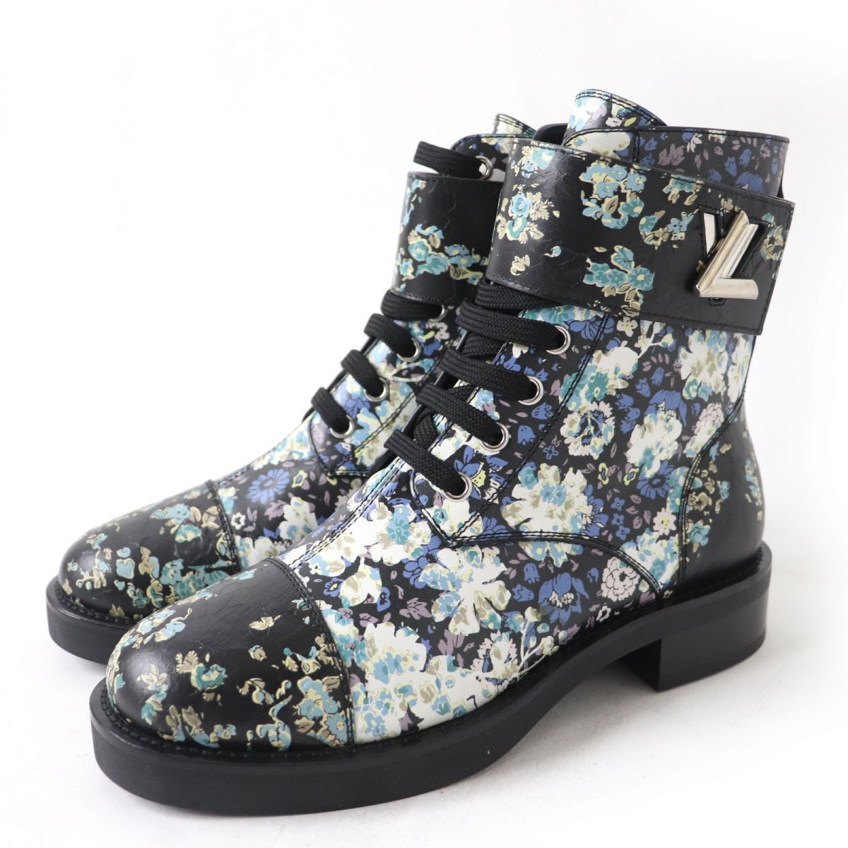 Louis Vuitton Floral Leather Short Boots 37