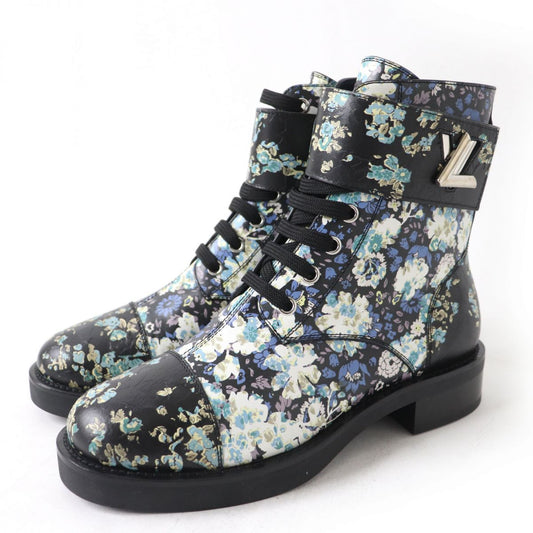 Louis Vuitton Floral Leather Short Boots 37